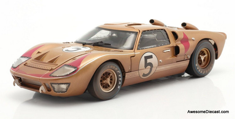 Shelby Collectibles 1:18 1966 Ford GT-40 Mk11 #5 Gold, 24 Hours Le Mans (After Race, Dirty Version)