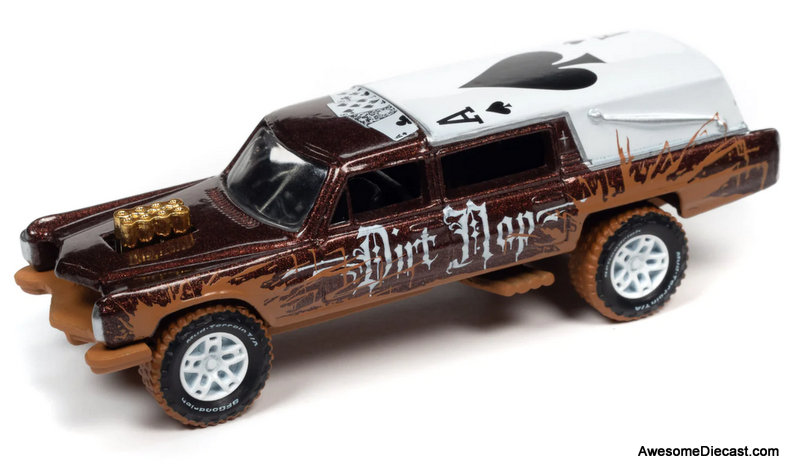 Johnny Lightning 1:64 Off Road Custom Haulin' Hearse, Dark Copper Metallic w/Mud Splatters