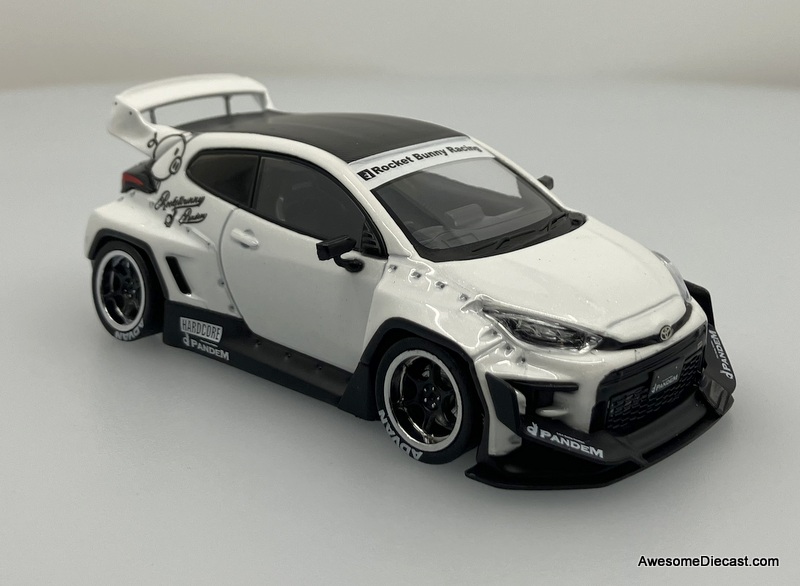 IXO 1:43 Toyota Yaris Pandem GR, White: Rocket Bunny Racing