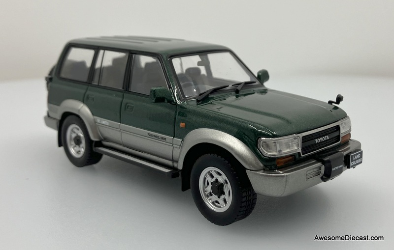 First:43 1:43 1992 Toyota Land Cruiser LC80 (RHD), Metallic Green/Silver