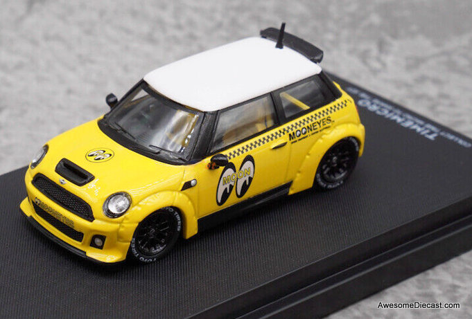 Time Micro 1:64 Mini Cooper LWBK Mooneyes, Yellow/White