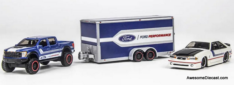 Maisto 1:64 2021 Ford F150 Raptor W/Trailer & 1993 Ford SVT Cobra