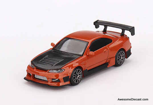 Mini GT 1:64 Nissan Silvia S15 D-Max, Metallic Orange (Mijo Exclusive)