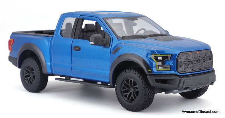 Maisto 1:24 2017 Ford Raptor Pick-Up, Metallic Blue