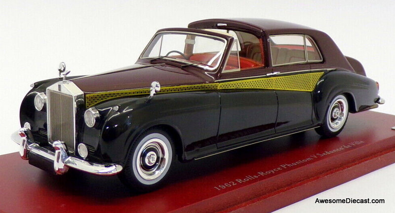 TSM Model 1:43 1962 Rolls Royce Phantom V Sedanca De Ville, Black/Maroon