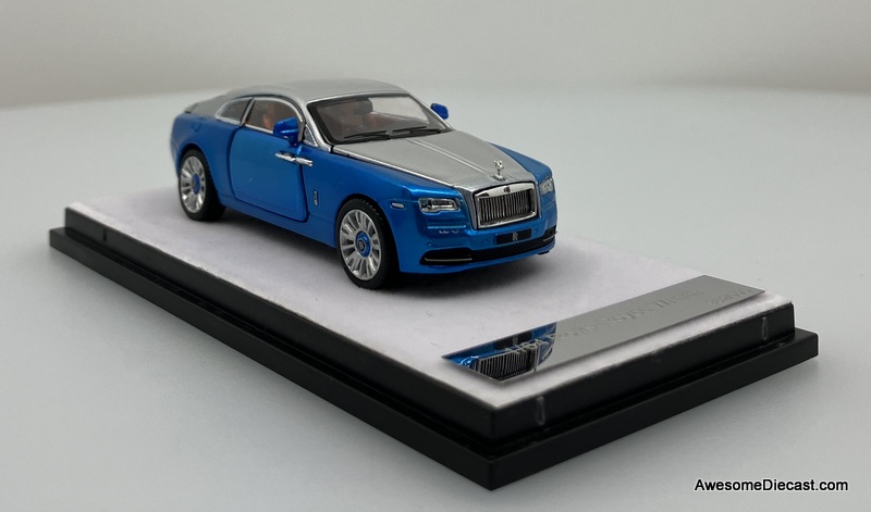 LJM 1:64 Rolls Royce Wraith, Blue/Silver
