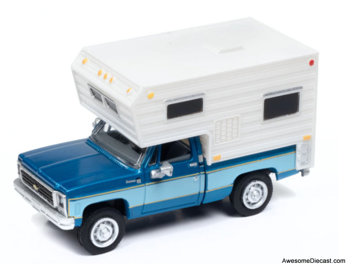 CMW 1:87 1977 Chevrolet Truck Camper, Light Blue/Dark Blue