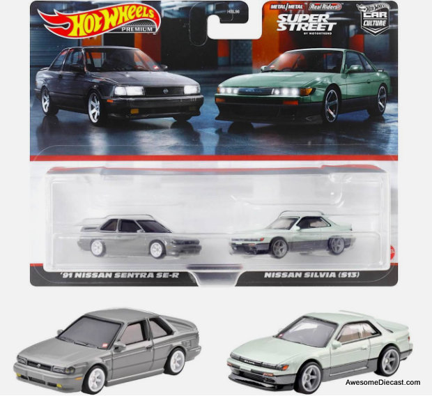 Hot Wheels Premium 1:64 Car Culture: Nissan Sentra  SE-R & Nissan Silvia (S13)