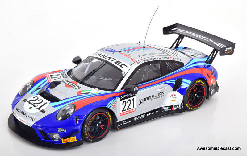 IXO 1:18 Porsche 911 GT3R #221  Martini Livery: 2022 24HR SPA