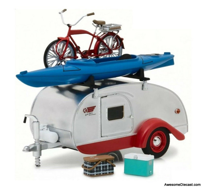 Greenlight 1:24 1947 Tear Drop Trailer w/Accessories Greenlight 1:24 1947 Tear Drop Trailer w/Accessories