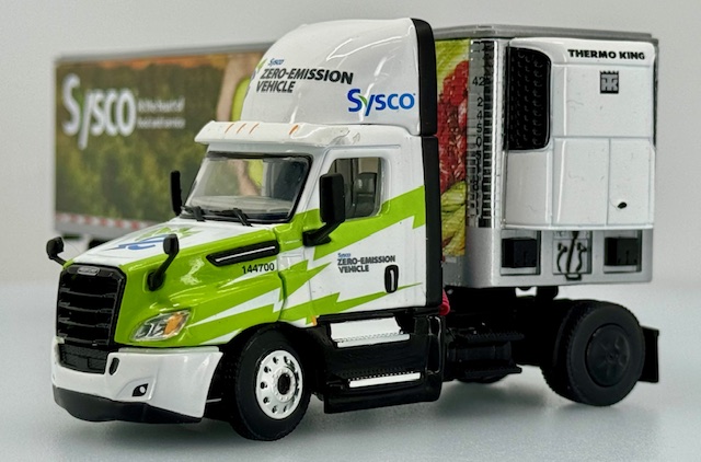 DCP 1:64 Freightliner eCascadia Electric tractor w/ Trailer: SYSCO