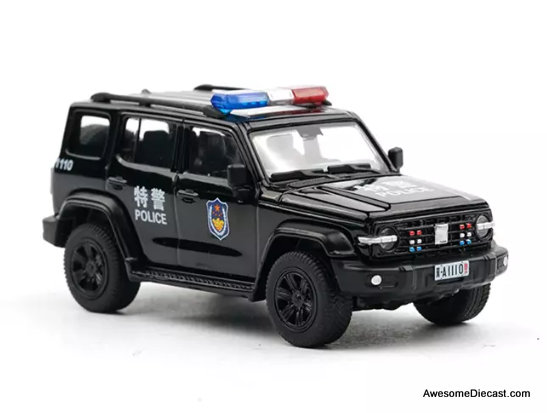 Xcar 1:64 2023 Tank 300 SUV, Black: Police Version