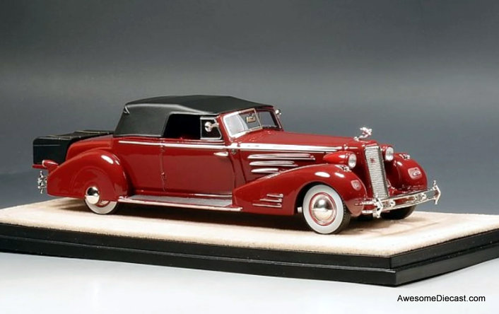 Stamp Models 1:43 1934 Cadillac 452D V16 Victoria Convertible (Roof Up), Maroon