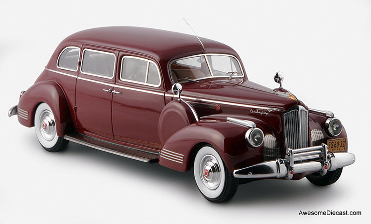 Esval Models 1:43 1941 Packard 180 7 Seat Limousine, Burgundy