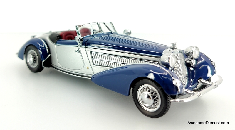 Minichamps 1:43 1938 Horch 855 Special-Roadster, Silver/Blue