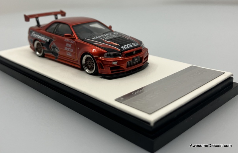Time Micro 1:64 Nissan Skyline R-34, Red Orange