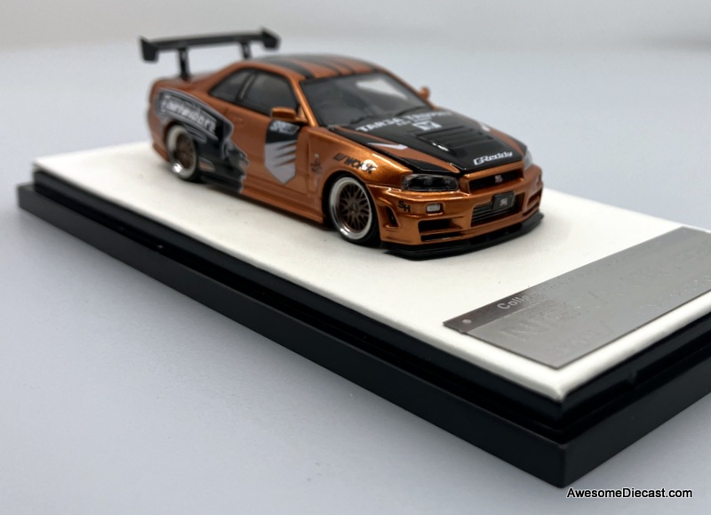 Time Micro 1:64 Nissan Skyline R-34, Gold Orange