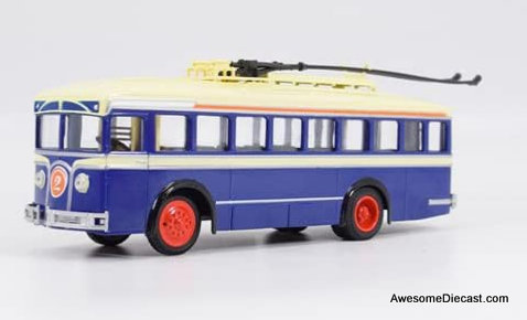 Hachette 1:43 Modimio  Trolley Bus LK-1 Bus Soviet Russia, Blue/Cream