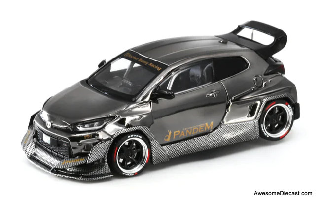 Toyota GR Yaris Pandem Widebody - Black Chrome (1:64) Diecast Model by Pop Race