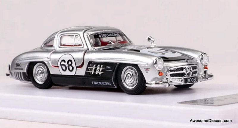 BriScaleMicro 1:64 1955 Mercedes Benz 300SL Gullwing #68, Silver