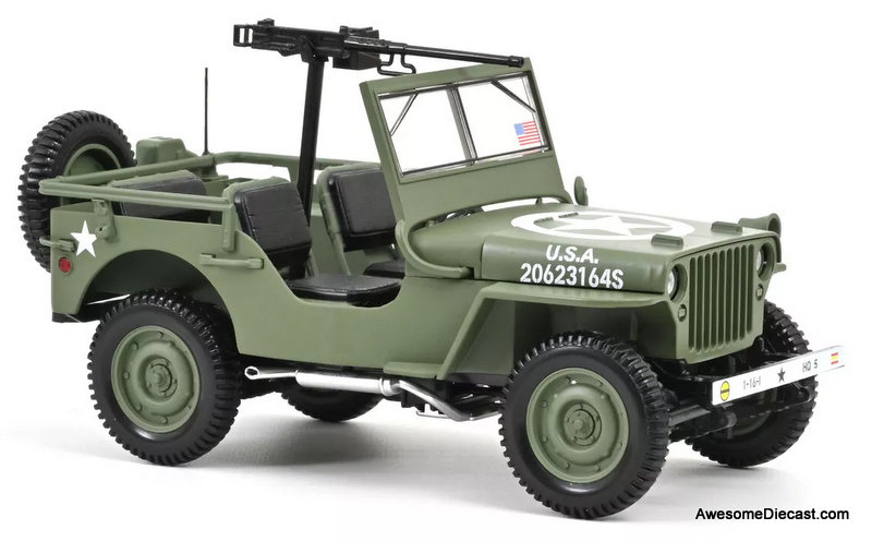 1944 Jeep Willys Army D-Day - Green - 1:18 Diecast Model by Norev
