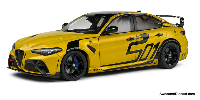 2022 Alfa Romeo Giulia GTA M - Metallic Yellow - 1:18 Diecast Model by Solido