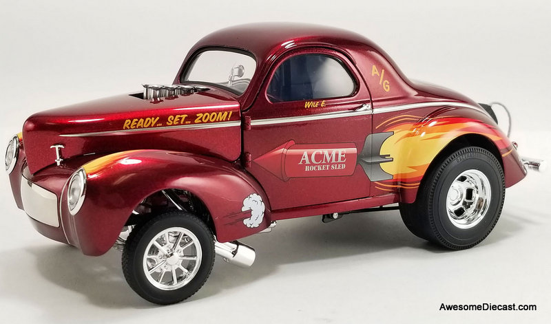 1940 Gasser - Acme Rocket Sled - Metallic Red - 1:18 Diecast Model by ACME