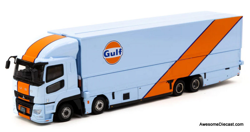 Tarmac Works 1:64 Mitsubishi Fuso Car Carrier: Gulf Racing