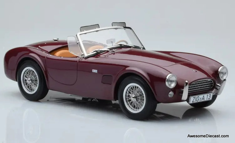 1963 AC Cobra 289 Convertible, Dark Red 1:18 Diecast Model Car by Norev