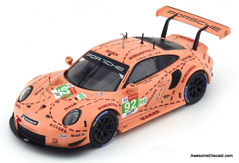 2018 Porsche 911 RSR #92 (Pink Pig) 1:43 Diecast Model Car by Altaya