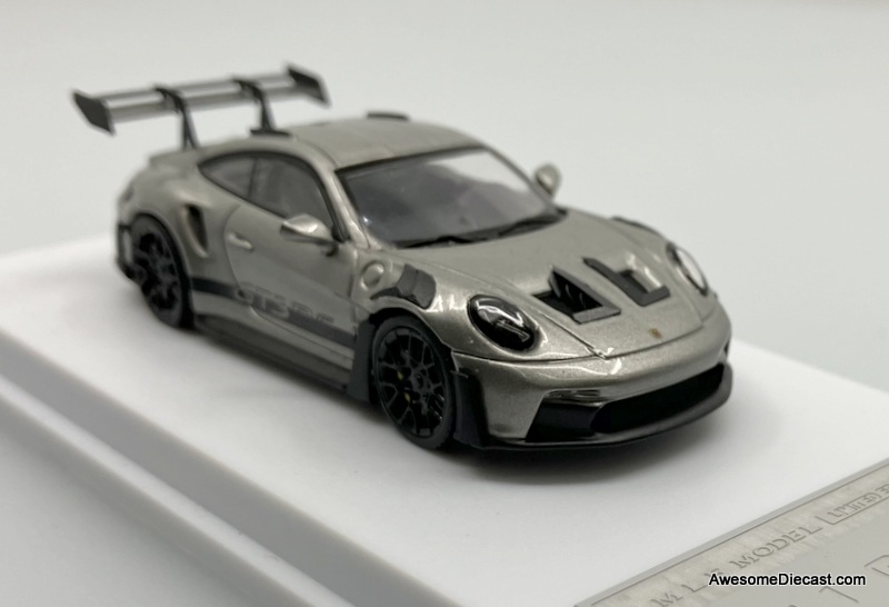 Porsche 911 (992) GT3 RS, Silver Gray 1:64 Diecast Model Car by LMLF