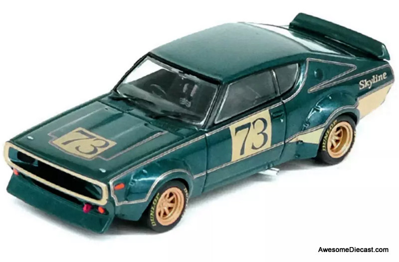 Nissan Skyline 2000 GT-R (KPGC110) Racing Concept Green 1:64 Diecast Model Car by Inno64