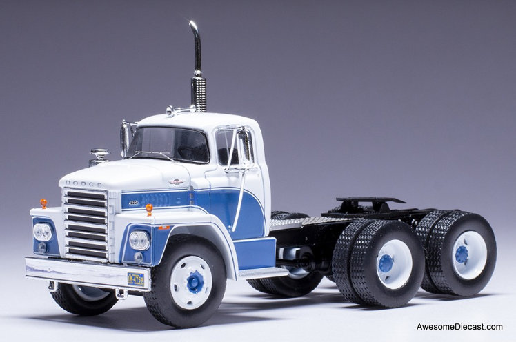 1960 Dodge LCF CT900 Day Cab, White/Blue 1:43 Diecast Model Truck