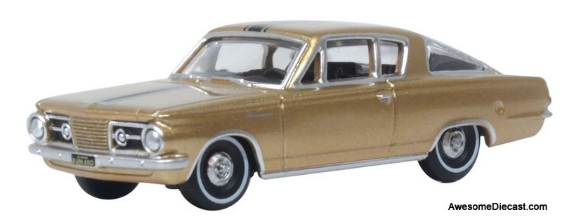 1965 Plymouth Barracuda, Gold 1:87 Diecast Model Car by Oxford Diecast