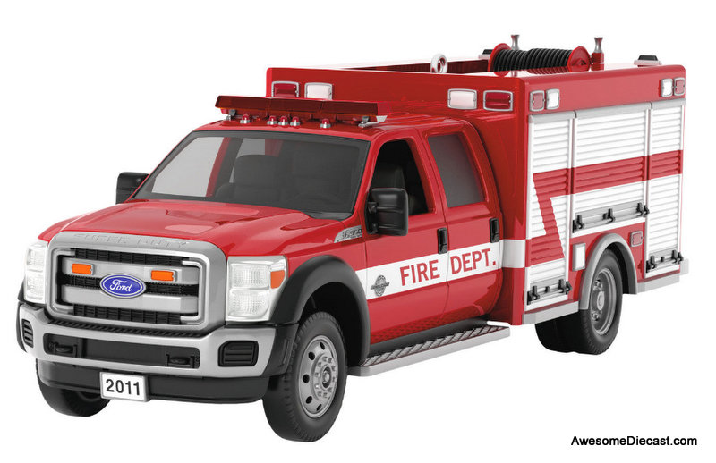 Ford F550 Rapid Attack Fire Truck (w/Flashing Lights) ABS Ornament by Holiday Ornaments