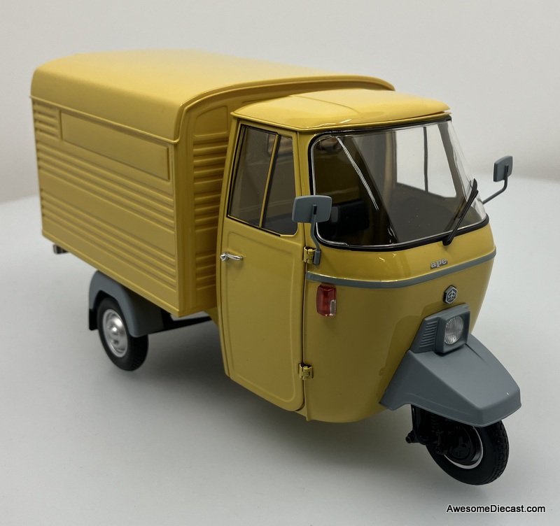 1979 Piaggio APE P501 Van Closed, Yellow 1:18 Diecast/ABS Plastic Model by Mitica