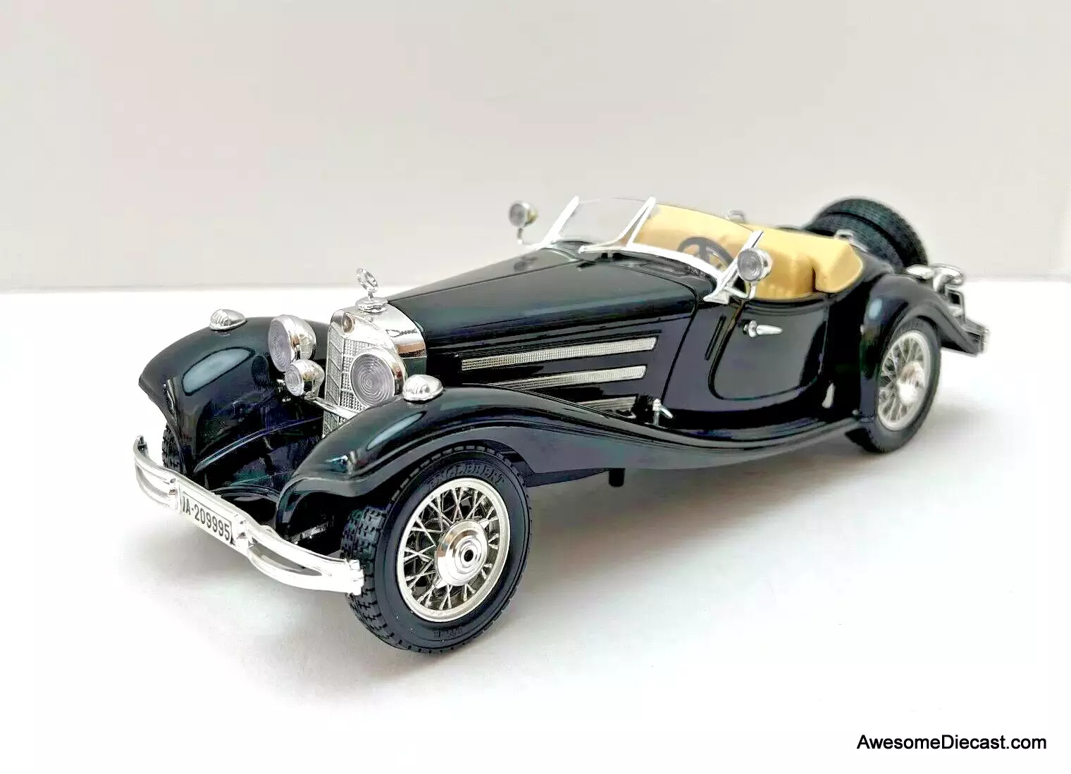1936 Mercedes Benz 500K Roadster Convertible - Black - 1:18