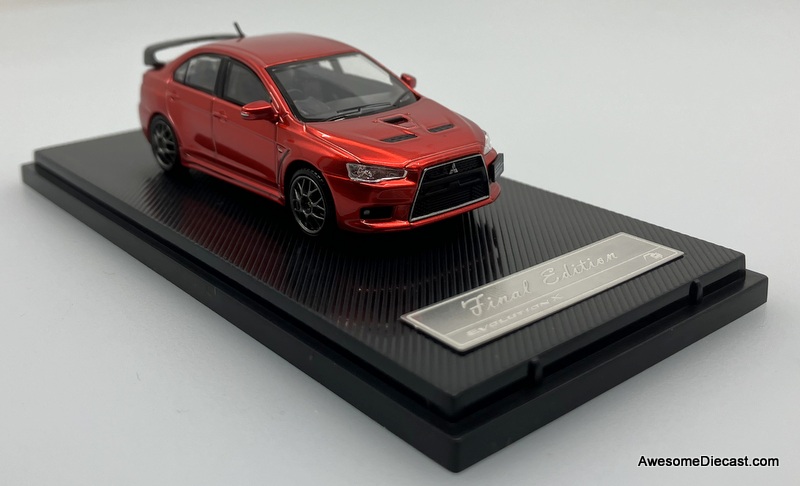 Mitsubishi Lancer Evolution X Final Edition, Transparent Red 1:64 Resin Cast Model Car by Fuji