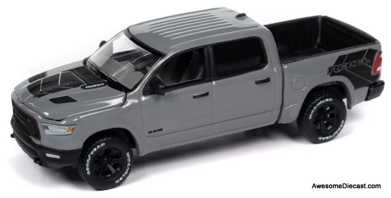 2023 Ram 1500 Rebel Lunar Edition, Ceramic Gray 1:64 Diecast Model Truck by AutoWorld