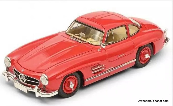 1954 Mercedes Benz 300SL Coupe (W198) Gullwing, Red 1:18 Diecast Model Car by Schuco