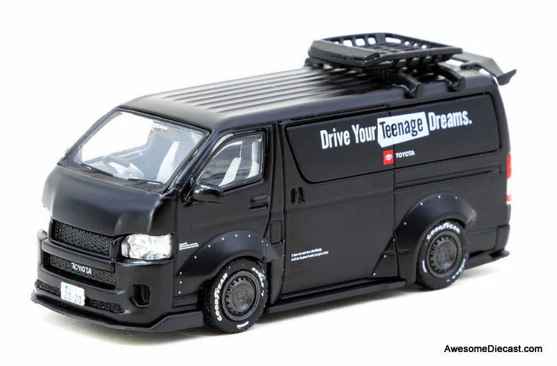 Toyota Hiace Widebody: Toyota, Black 1:64 Diecast Model Vehicle by Tarmac Works