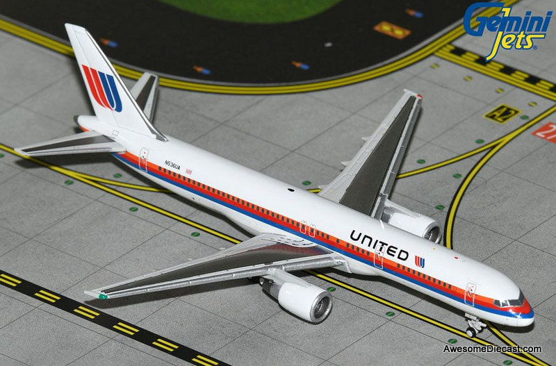 Boeing 757-200: United Airlines (Reg #N536UA) Saul Bass 1:400 Diecast Model Plane by Gemini Jets