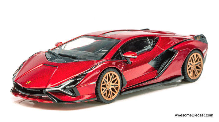 Lamborghini Sian FKP 37, Metallic Red 1:64 Diecast Model Car by Maisto