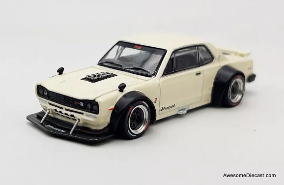 Nissan Skyline GT-R V8 Drift (Hakosuka), White 1:64 Diecast Model Car by Pop Race
