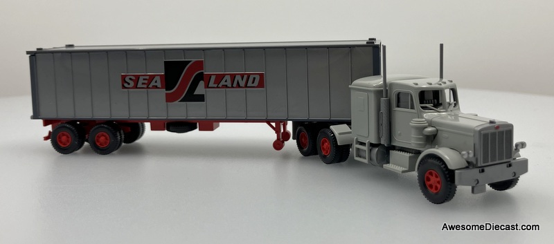 Peterbilt 359 Sleeper Tractor w/53' Dry Goods Trailer: Sealand 1:87 ABS Plastic Model Truck by Wiking