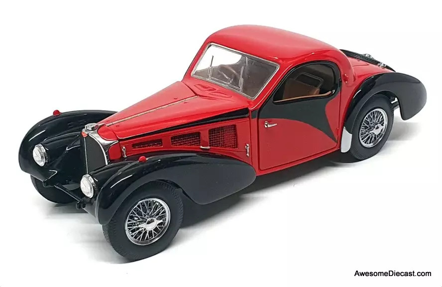 1936 Bugatti Type 57SC - Red/Black 1:24 Diecast Car Model by Franklin Mint
