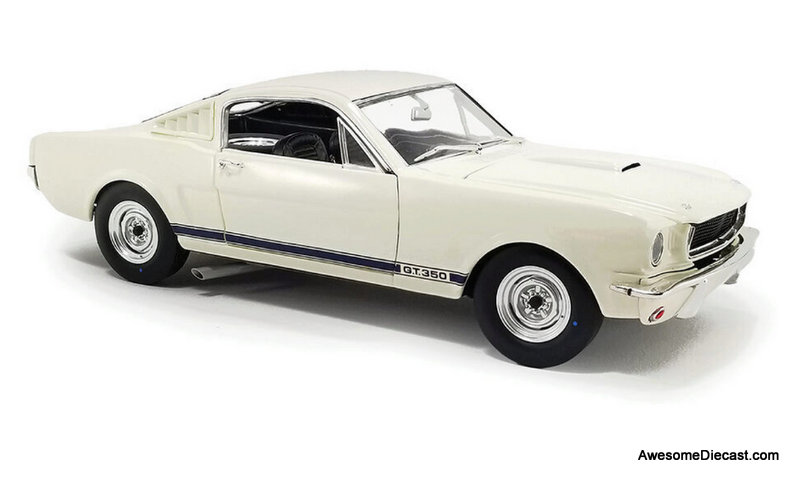1965 Shelby GT350 (Snake On A Plane), Wimbledon White 1:18 Diecast Model Car by ACME