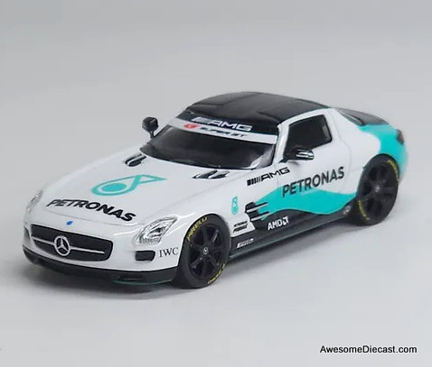 Mercedes Benz SLS Petronas Livery w/Figure 1:64 Diecast Model Car by Time Micro