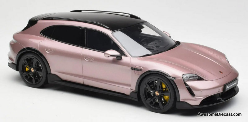 2022 Porsche Taycan Turbo S Cross Turismo, Metallic Pink 1:18 Resin Cast Model by GT Spirit