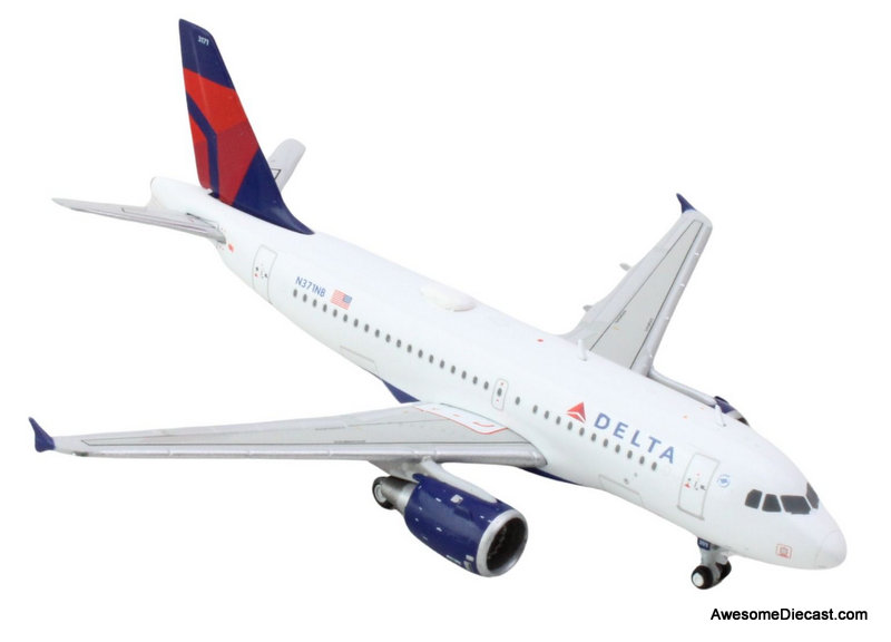 Airbus A319: Delta Airlines (Reg# N371NB) 1:400 Diecast Model